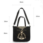 Black Myth Wukong Prints Black Canvas Bag